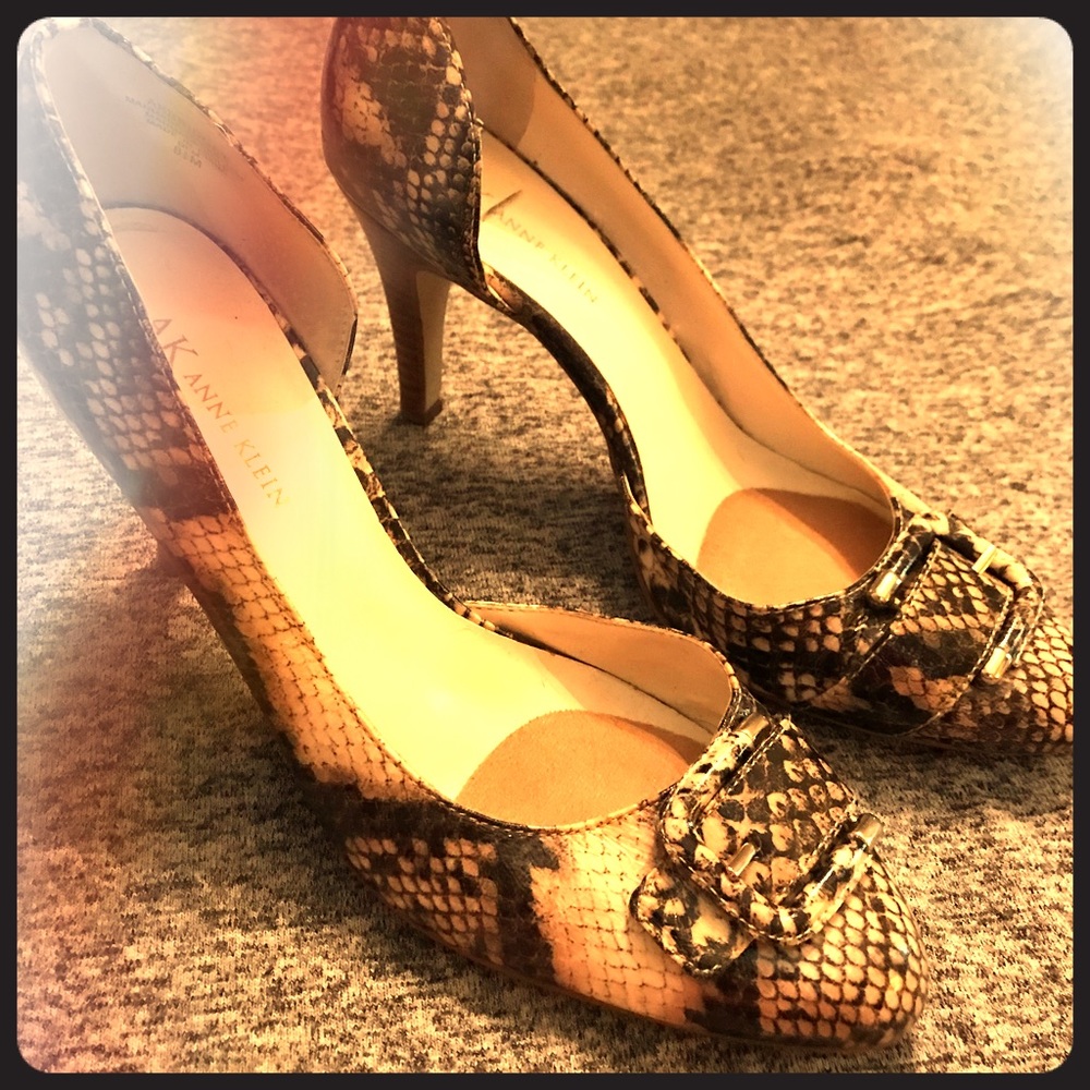 Anne Klein faux snake skin heels